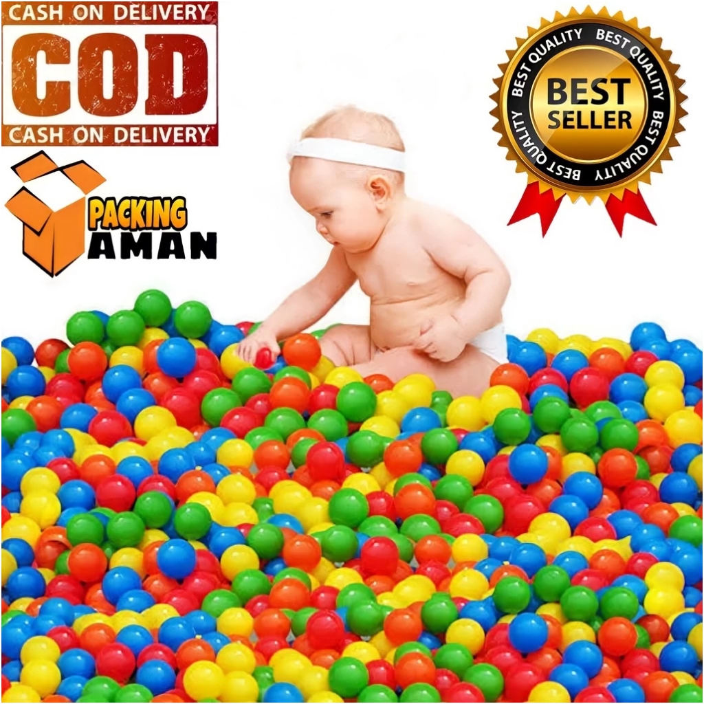 JUMBO Mainan Anak Mandi Bola Rainbow 100 PCS / Bola PLastik/ Mainan Bola Plastik SH100
