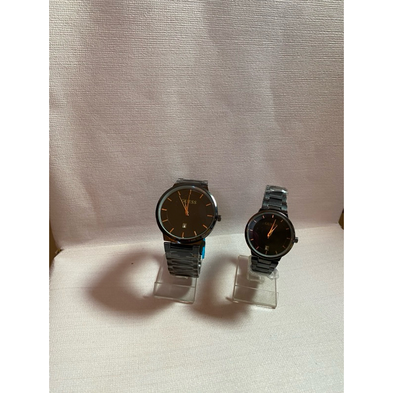 JAM TANGAN RANTAI COUPLE GUESS BLACK TANGGAL