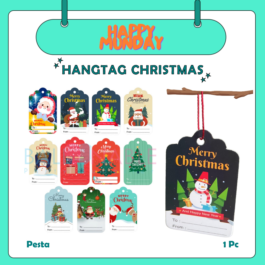 

Happymunday Hangtag Natal Kertas / Tag Christmas