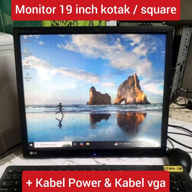 LCD MONITOR 19 Inch Kotak / Monitor 19 inch square jernih