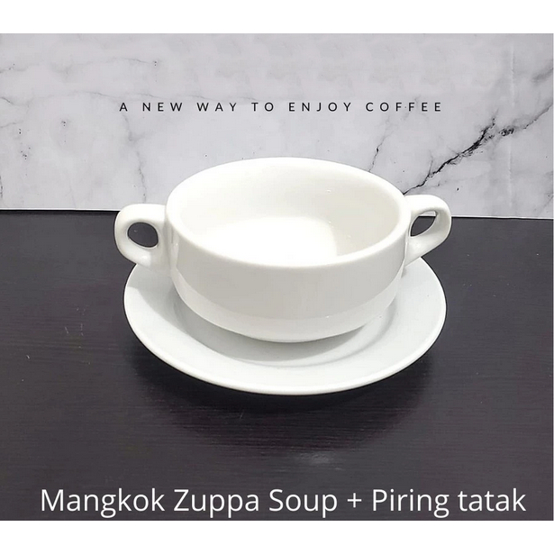 (6 set) Mangkok Sup Jagung / Mangkok Kuping Sup / Mangkok Zuppa Soup / Mangkok Keramik / Consum JM