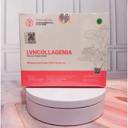 LVN CollaLVN Collagenia Serbuk Collagen Stroberi Pencerah Kulit 1Box isi 10 pcsgenia Serbuk Collagen