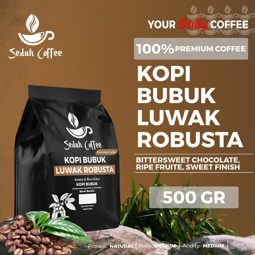 

SEDUH- Bubuk Kopi Bubuk Luwak Robusta Delicious 500gr