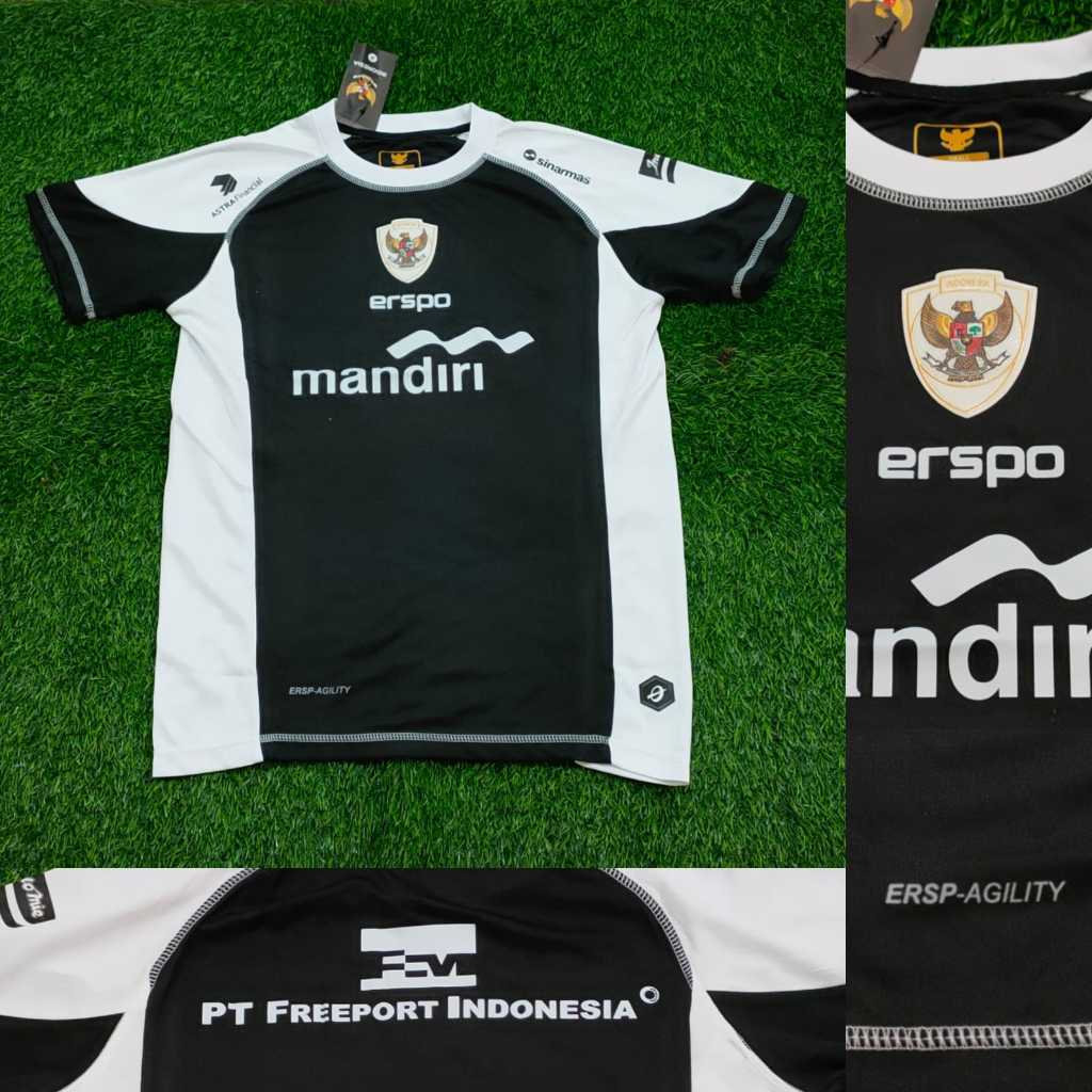 JERSEY BOLA TIMNAS INDONESIA TRAINING PREMATCH HITAM-PUTIH MANDIRI 2025 GRADE ORI HIGH QUALITY