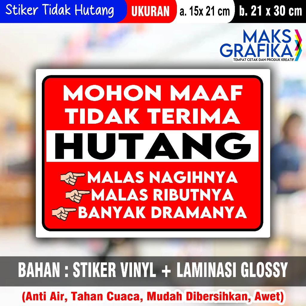 

STIKER DILARANG HUTAN TIPE 1 + LAMINASI GLOSSY