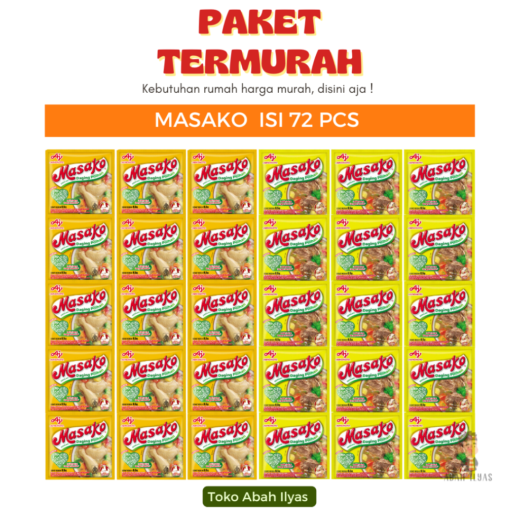 

Masako Sapi dan Ayam Paket 72 Pcs