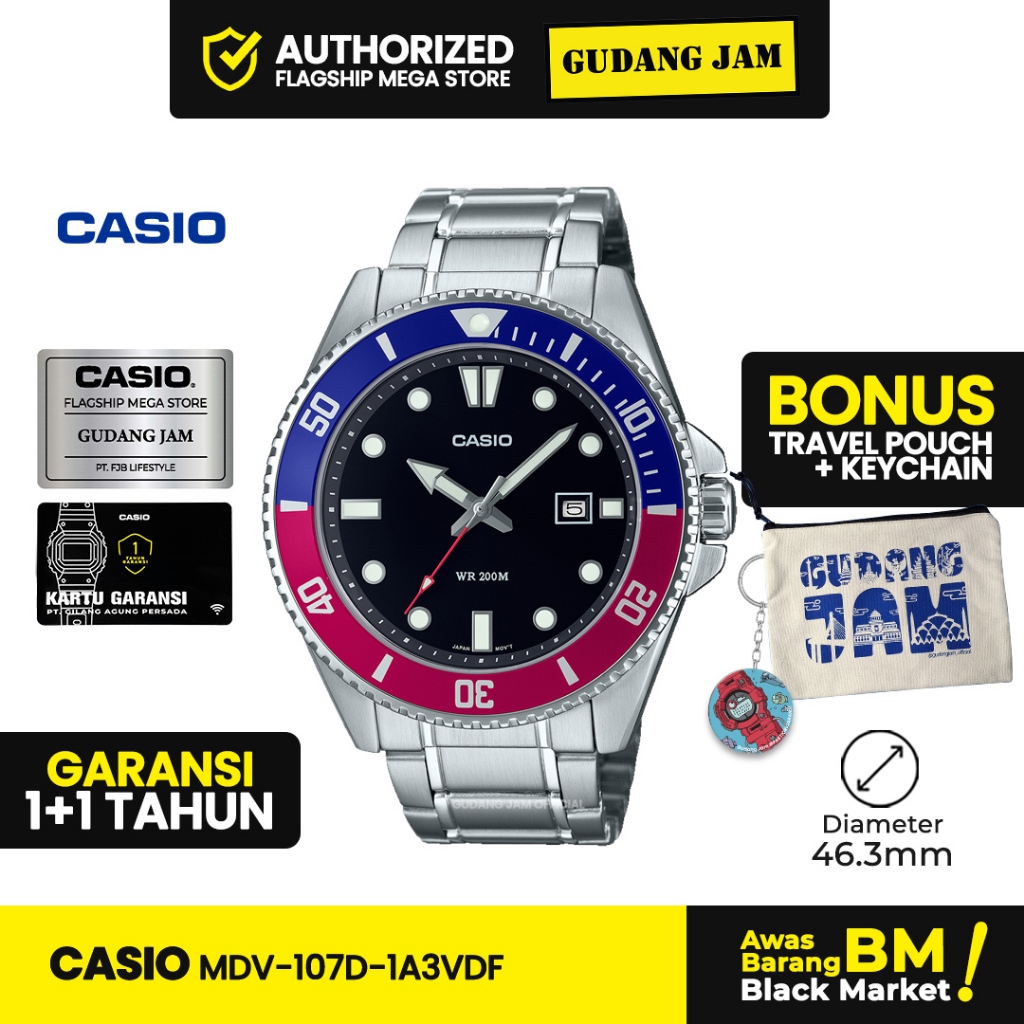 Jam Tangan Casio MDV-107D-1A3VDF MDV-107D MDV-107 MDV107D MDV 107D