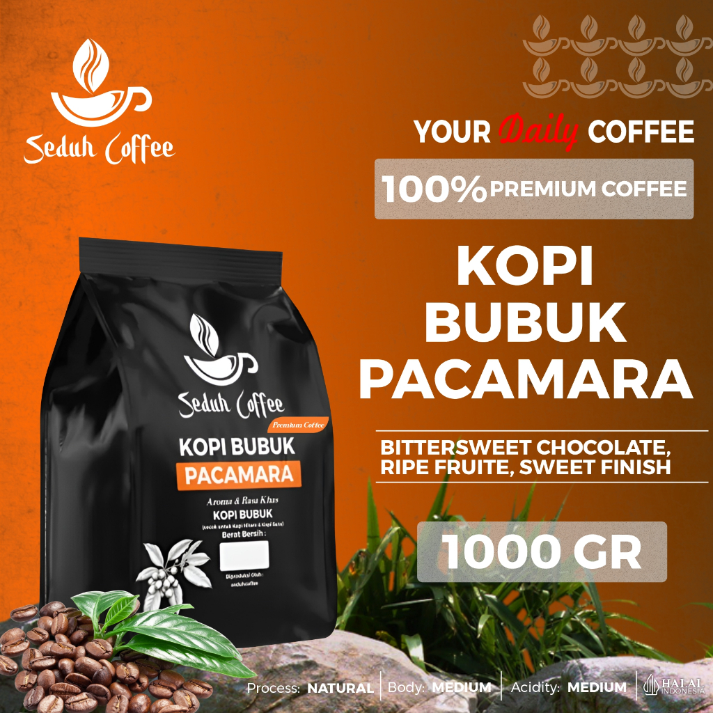 

SEDUH- Bubuk Kopi Bubuk Pacamara Aroma & Rasa Khas 1000gr