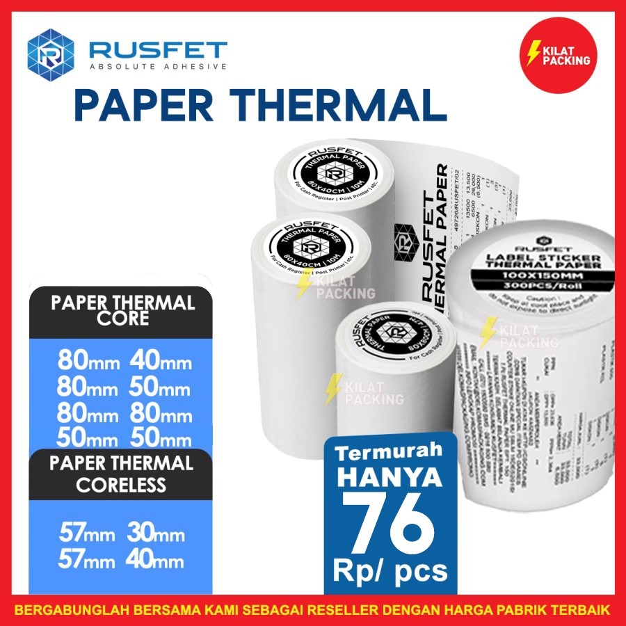 

Kertas Thermal Struk Kasir Kertas Struk Printer Kasir Thermal Paper Rusfet