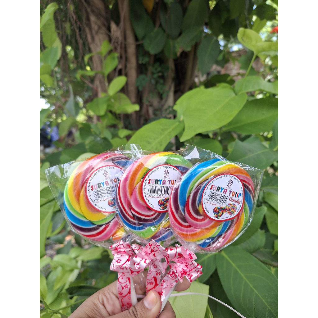 

Surya Tulip Permen Lolipop Bulat 6.5 cm (Isi 20) - Tanpa Pemanis Buatan - Premium