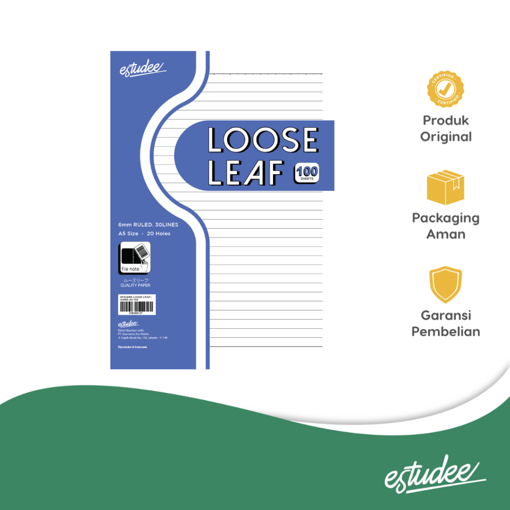 

ESTUDEE LOOSE LEAF J GARIS A5 100