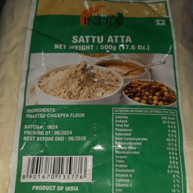 

SATTU ATTA TASTE OF INDIA 500G / Tepung Buncis Panggang