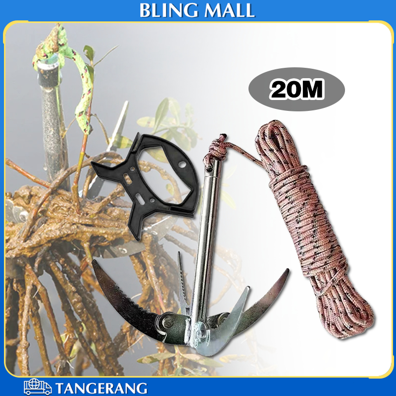 4 Claw Sabit Jangkar Mini Lipat Tahan Lama Besi Galvanis Untuk Pemotong Tanaman Air Rumput Air / Unt