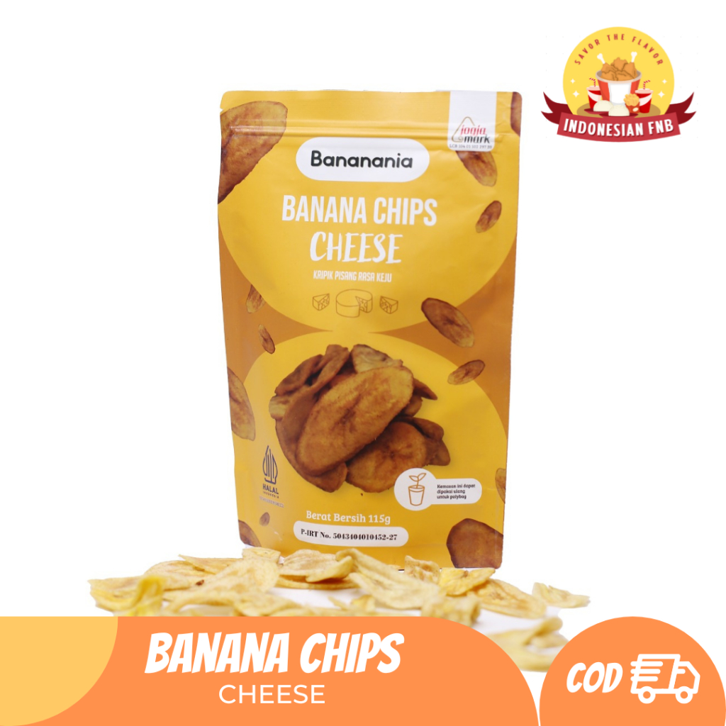 

Bananania Banana Chips Rasa Cheese Renyah dan Gurih Keripik Pisang Keju 105g