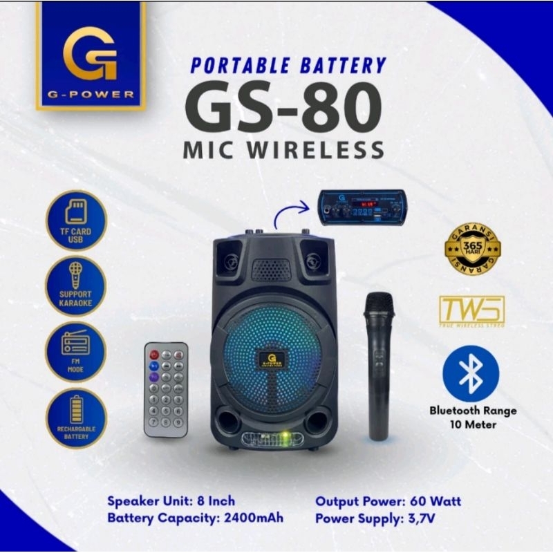 G-Power Speaker portable bluetooth GS 80