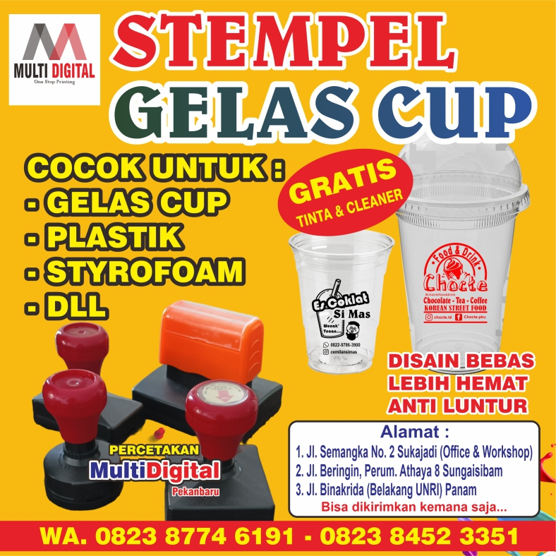 

Stempel Sablon Gelas Cup Anti Luntur Tinta Permanen ukuran 5 x 5 Cm
