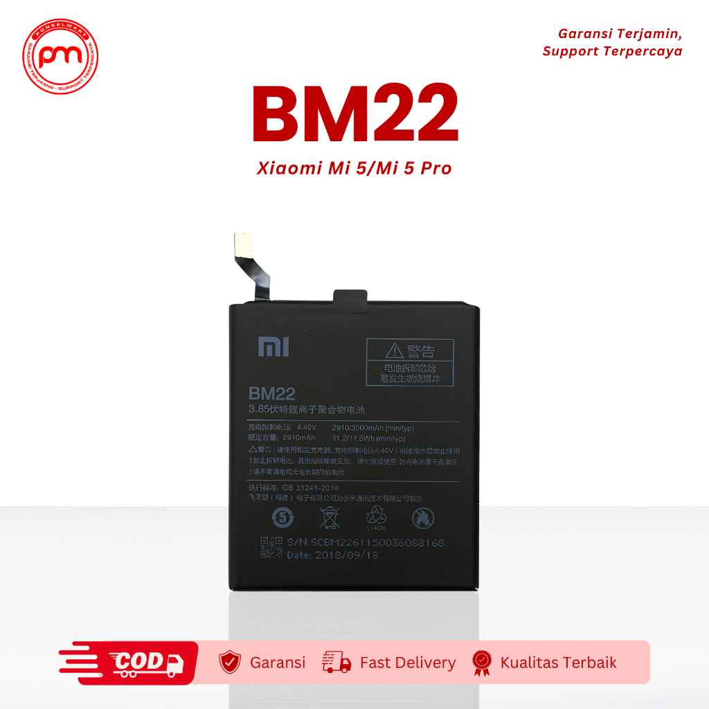 Battery Xiaomi Mi 5 Baterai Mi 5 Pro Batre BM-22