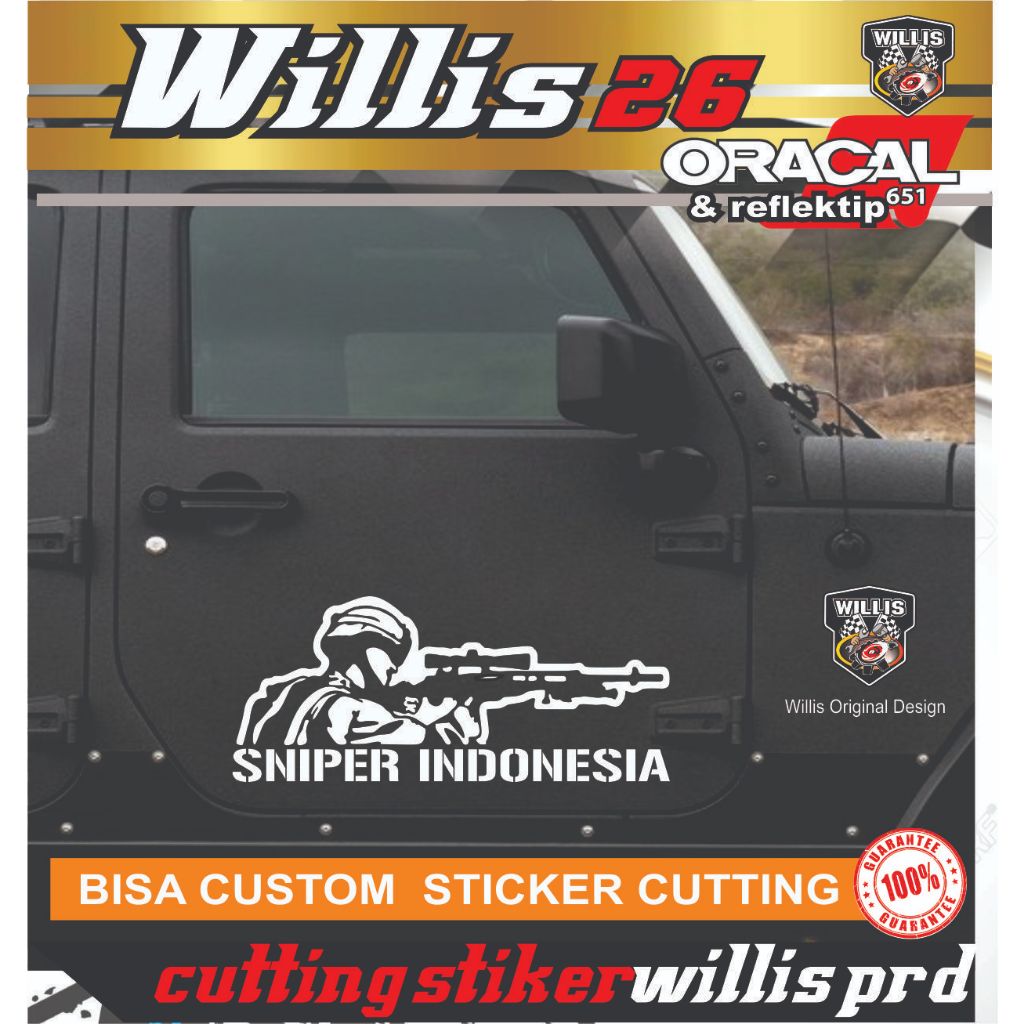 STIKER CUTTING STICKER SNIPER UNTUK MOBIL