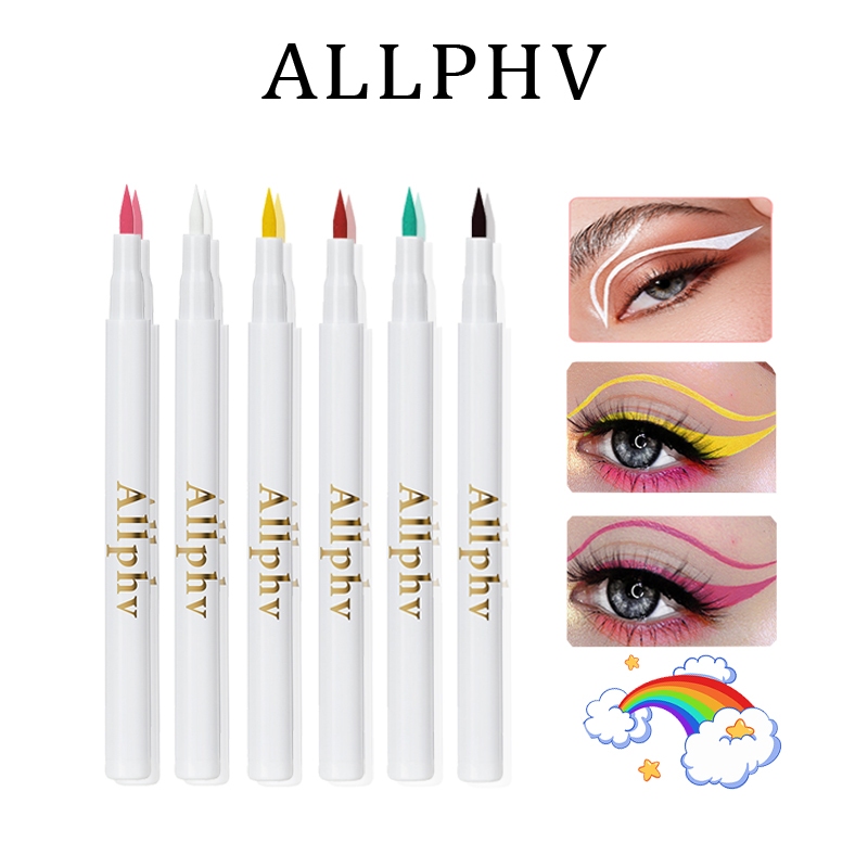 [BPOM] Allphv Eyeliner Pensil Waterproof Warna Warn 12 Color Eyeliner Spidol Putih Kuning Merah Biru