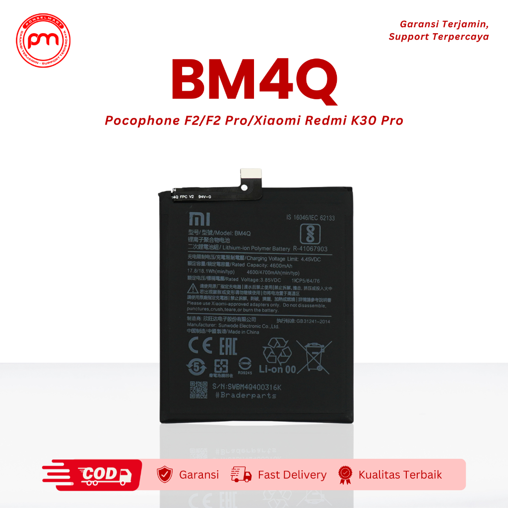 Battery Xiaomi BM4Q Pocophone F2 F2 Pro Redmi K30 Pro