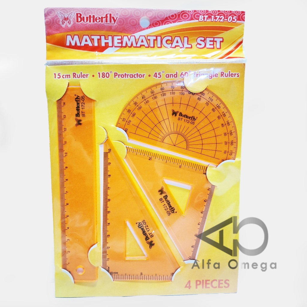 

Penggaris Mathematical Set Segitiga Busur Butterfly BT172-05