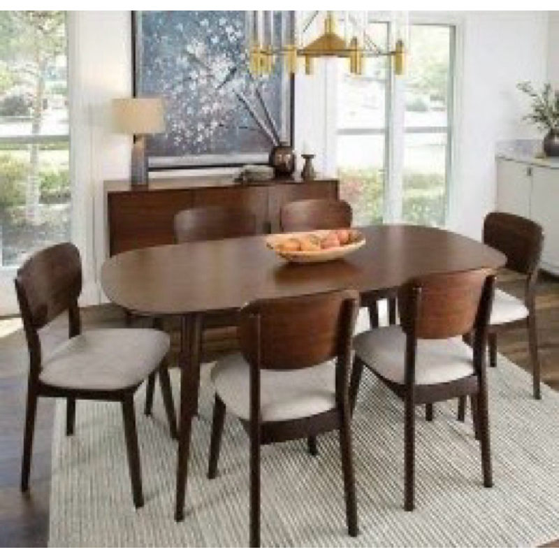 Set meja ropan lebar|kursi 6|meja makan minimalis|set meja makan|kursi cafe jati