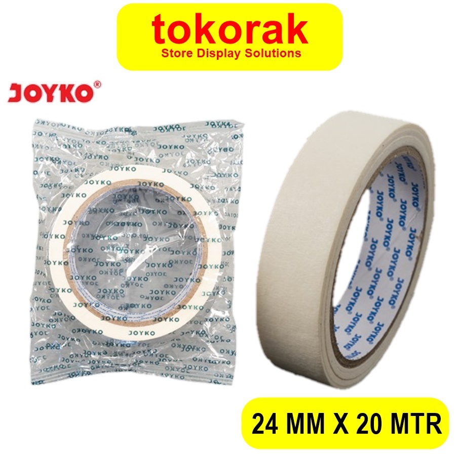

JOYKO LAKBAN KERTAS 1 INCH 24 MM X 20 METER MASKING TAPE 1" 24MM X 20M LAKBAN KERTAS WARNA CREAM 1INCH