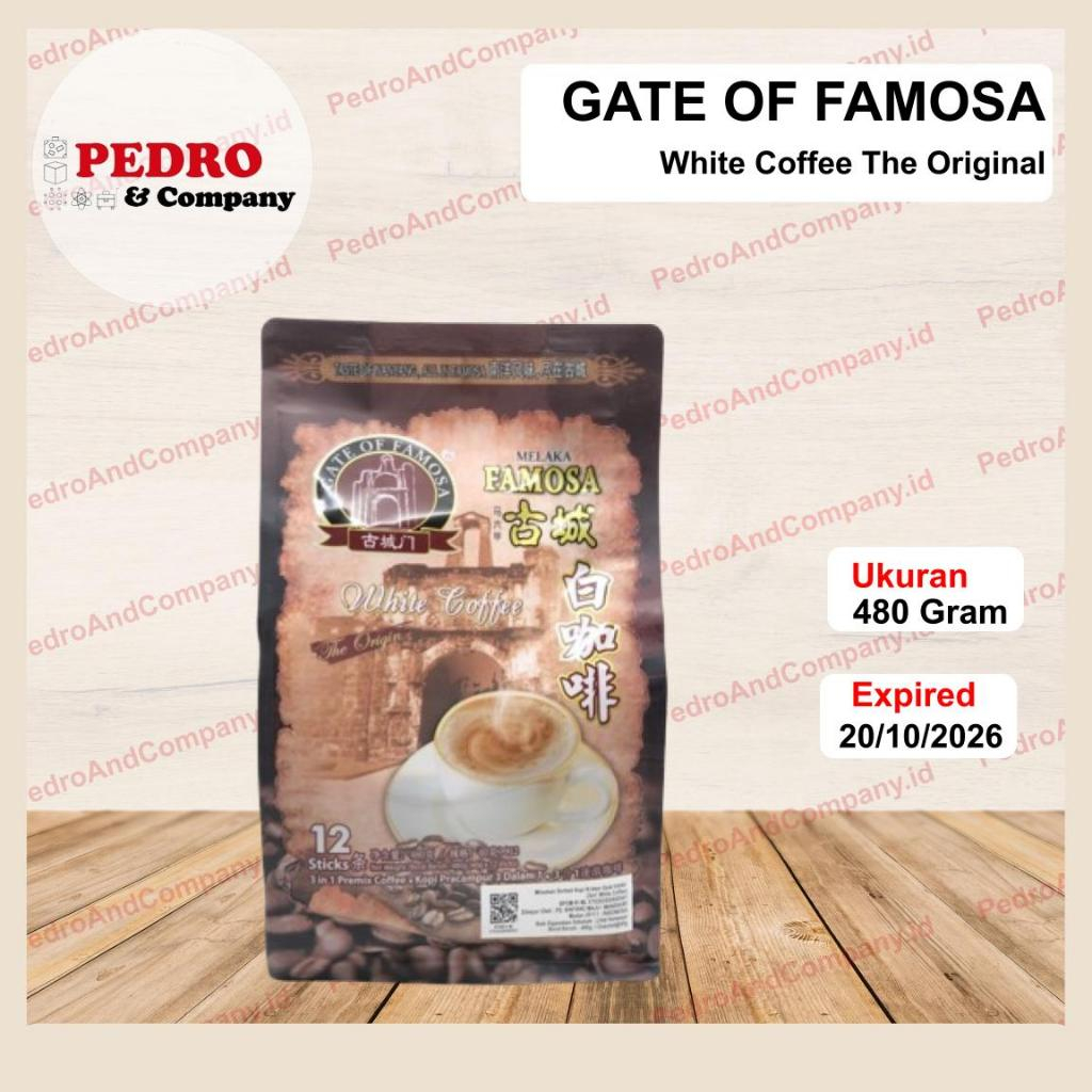 

Gate of Famosa WHITE COFFEE THE ORIGINAL 3in1 MELAKA 12 sticks 480 gram kopi instant