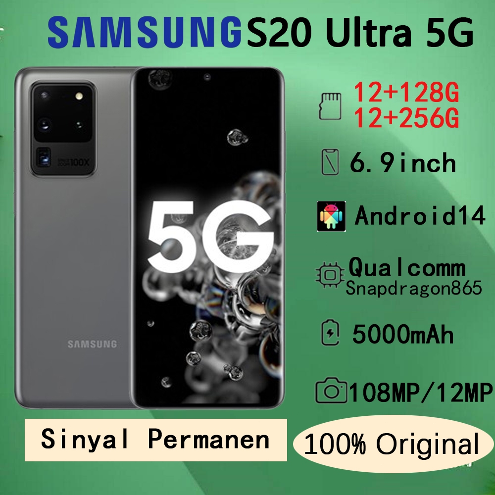 Sinyal Permanen Handphone Samsung  Galaxy S20 Ultra 5G ROM 12 Internal 128/256/512 Second Original M