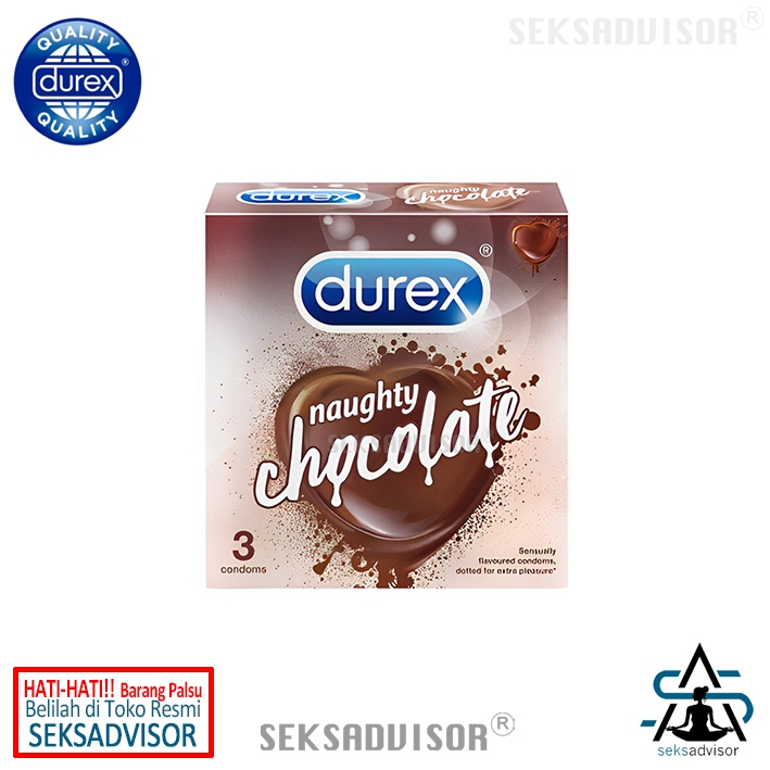 KONDOM DUREX NAUGHTY CHOCOLATE. Condom Rasa Coklat Cokelat - 3 pcs