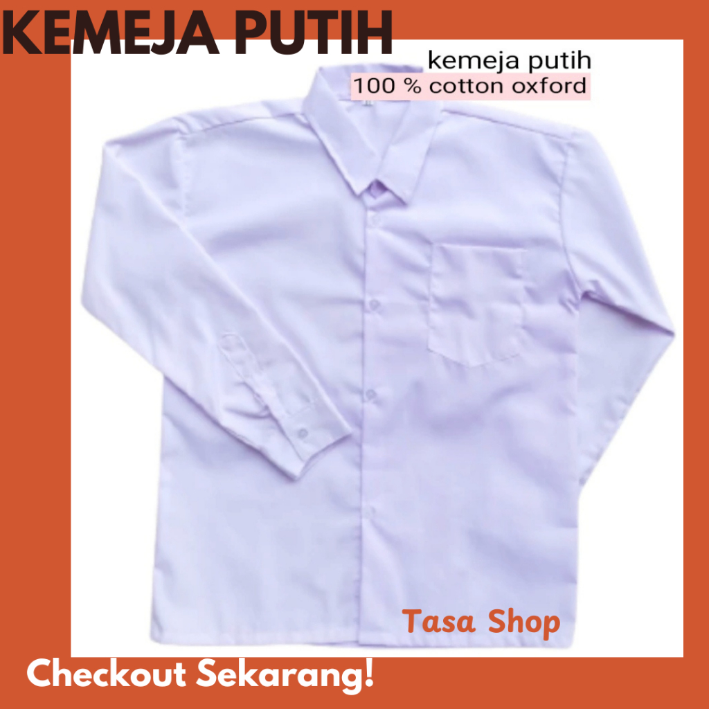 KEMEJA PUTIH  SERAGAM KERJA SERAGAM SEKOLAH LENGAN PANJANG COWOK CEWEK MURAH
