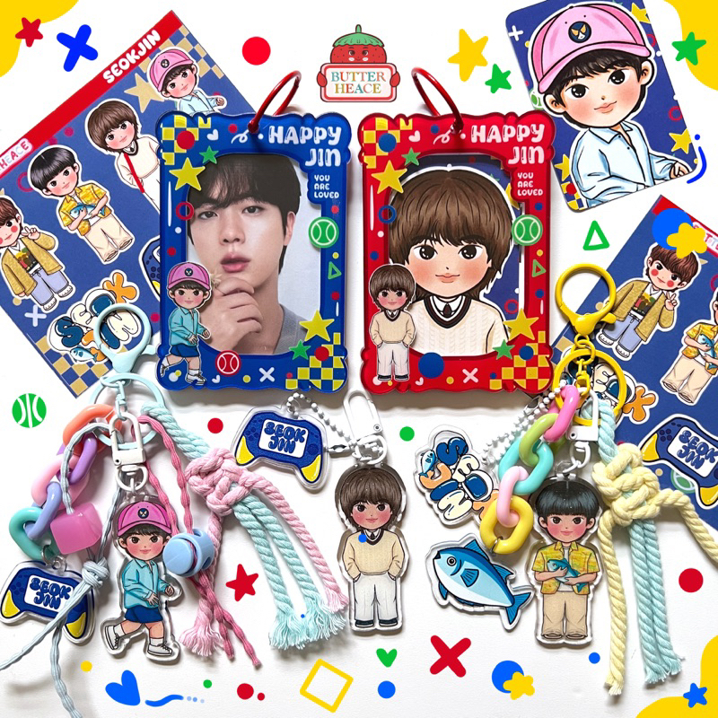 PHOTOCARD HOLDER BTS JIN HAPPY | BAGCHARM & KEYCHAIN GLITTER SEOK JIN | CAHOL Jin