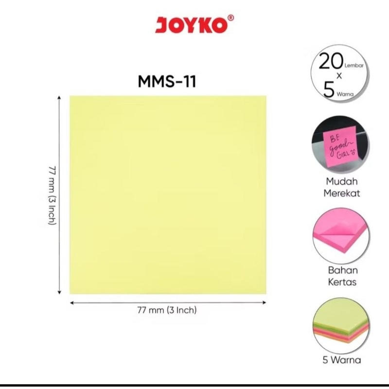 

Memo Stick Kertas Memo Tempel Sticky Note Joyko