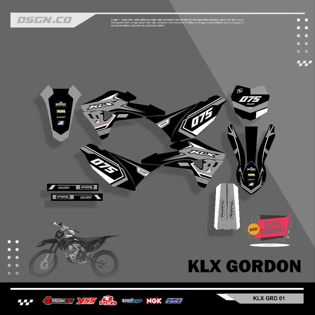 Striping Stiker Decal Klx Gordon Fullbody KLX GORDON 01