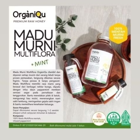 

ORGANIQU MADU MULTIFLORA+MINT MADU MURNI RAW HONEY ORIGINAL