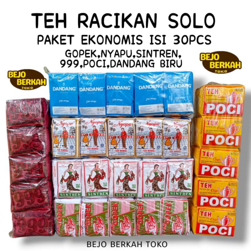 

PAKET EKONOMIS TEH RACIKAN SOLO GOPEK,NYAPU,SINTREN,999,DANDANG BIRU,POCI