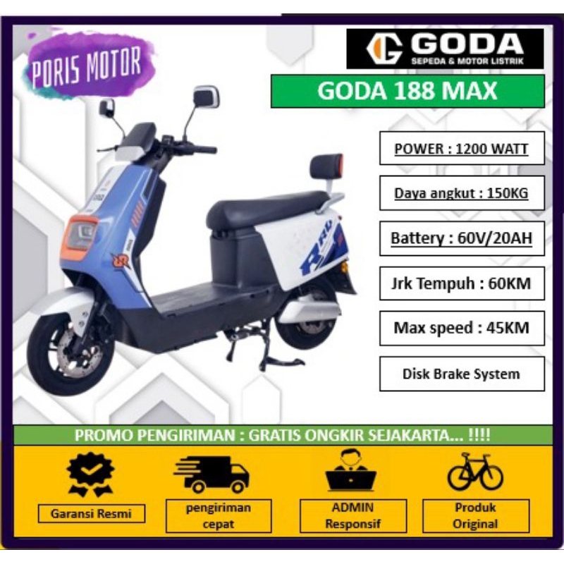 NEW MOTOR LISTRIK GODA 188 MAX