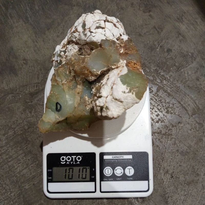 Rough bahan batu akik natural giok bau bau (D) 1010 gr chrysophase bukan giok Burma atau zamrud