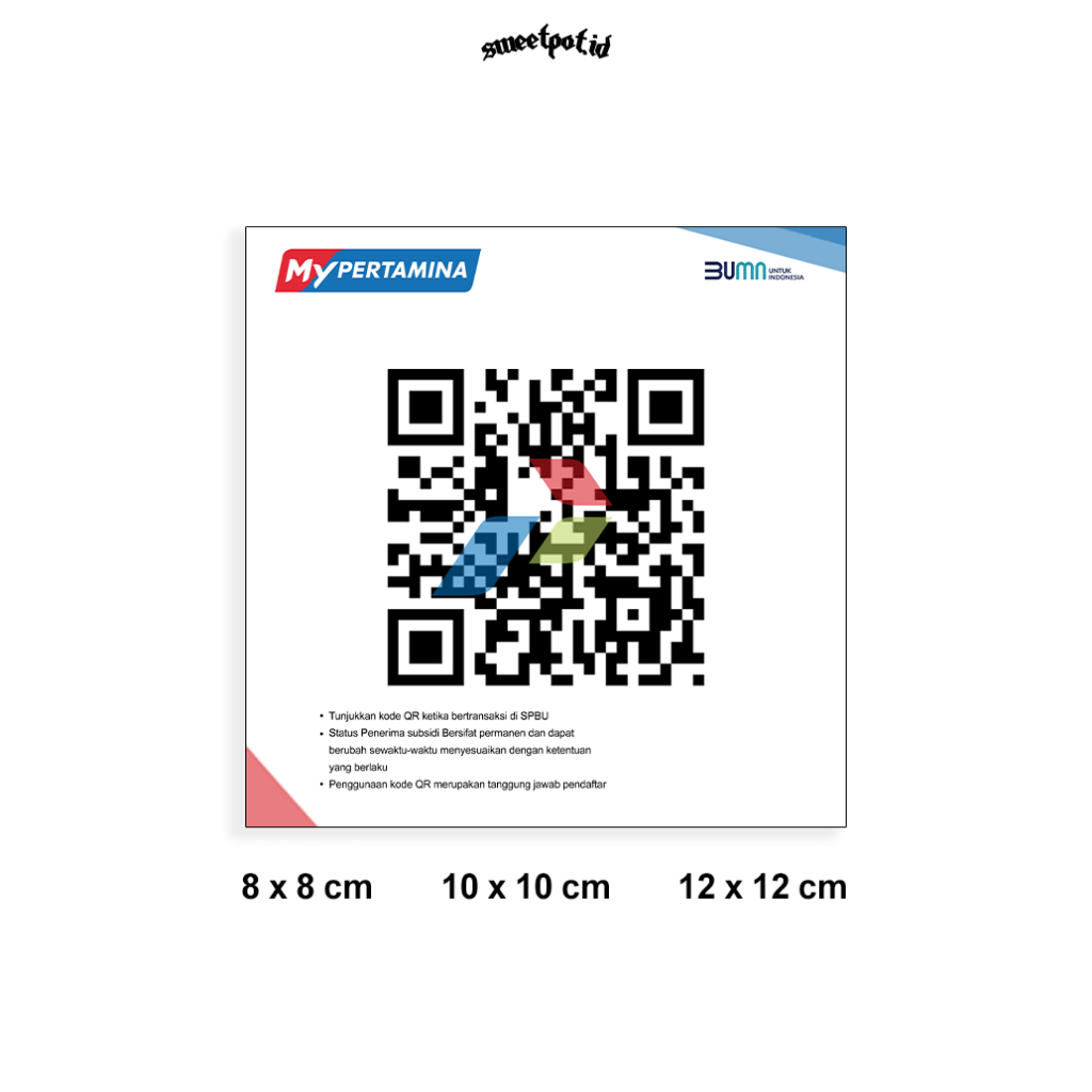 

(BISA COD) STIKER QR TUTUP TANGKI MY PERTAMINA / STIKER QR / CETAK STIKER MY PERTAMINA / TANPA MINIMAL / SUBSIDI TEPAT