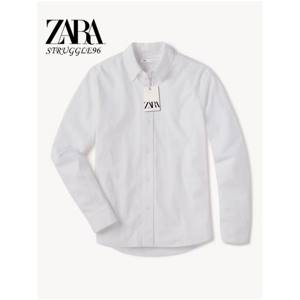 Kemeja Pria Polos Lengan Panjang Slim Fit |Kemeja Zara Pria Putih Lengan Panjang