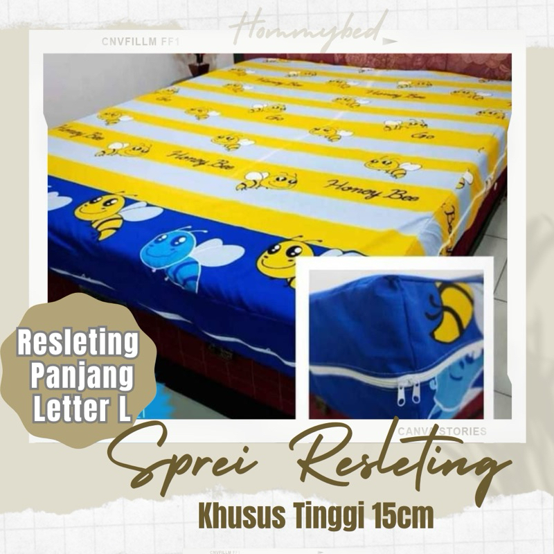 SPREI RESLETING 90x200x15 100x200x15 SARUNG BUSA SEPRAI RISLETING CUSTOM SUPER KING COVER KASUR