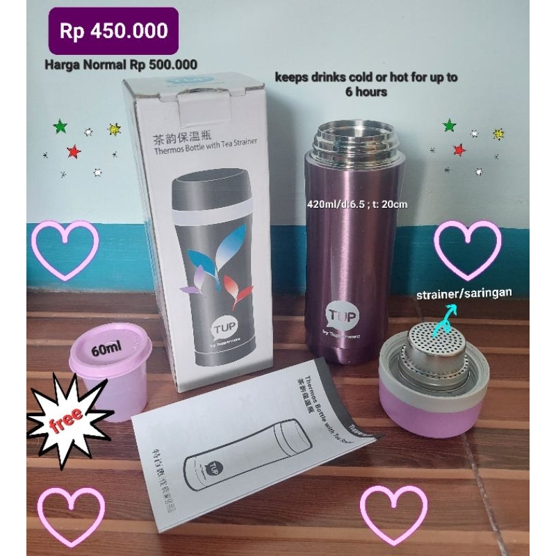 termos botol with strainer tupperware