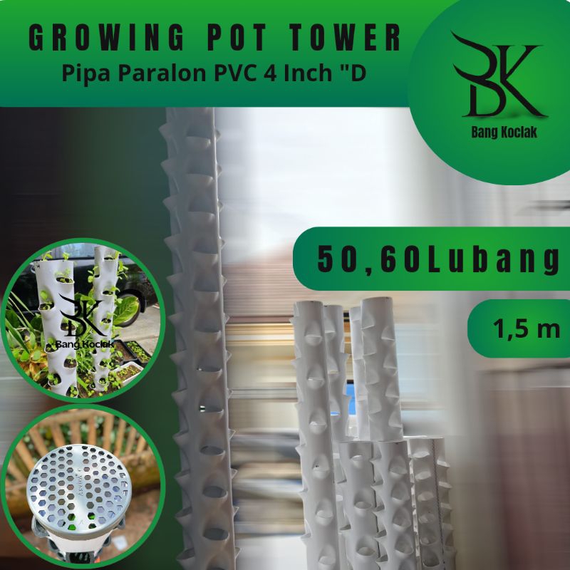 GROWING POT TOWER TANAMAN VERTIKAL VERTIKULTUR, Pot sayuran pot tinggi pot besar pot panjang pot gan