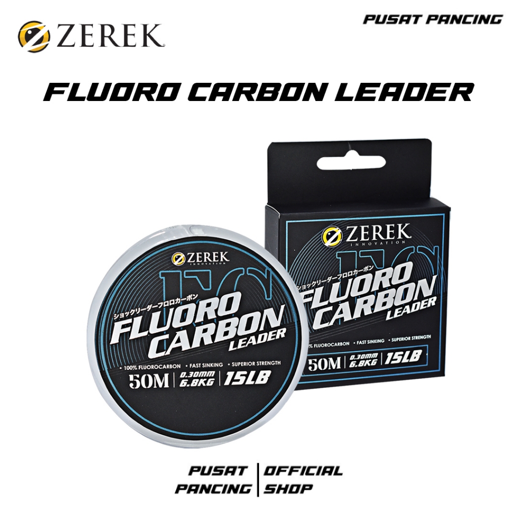PUSATPANCING5 - ZEREK Senar Pancing Fluorocarbon Leader 50meter 100% Fluorocarbon Super Strength Sup