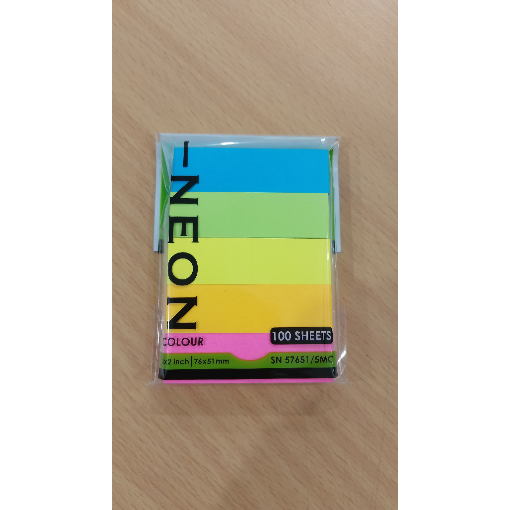 

STICK NOTE V-TEC COLOUR NEON 3 X 2 INCH 100 SHEETS