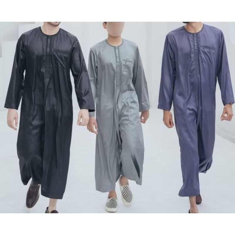 Jubah ikaf Remaja bahan Polyester lengan panjang /jubah ikaf ori saudi
