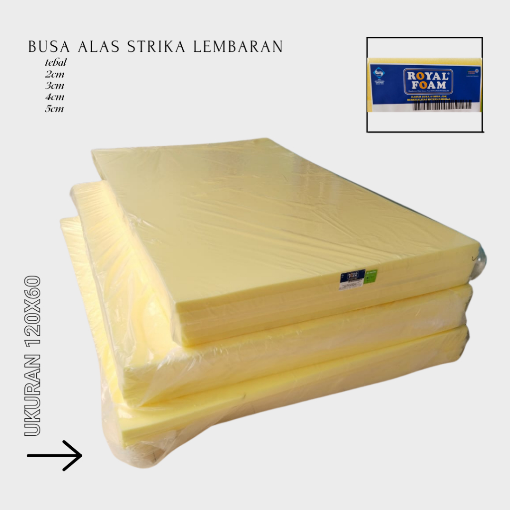 Busa Lembaran Royal Foam Tebal 8cm Density 16 Busa Yellow Kasur Karpet Surpet 200x150