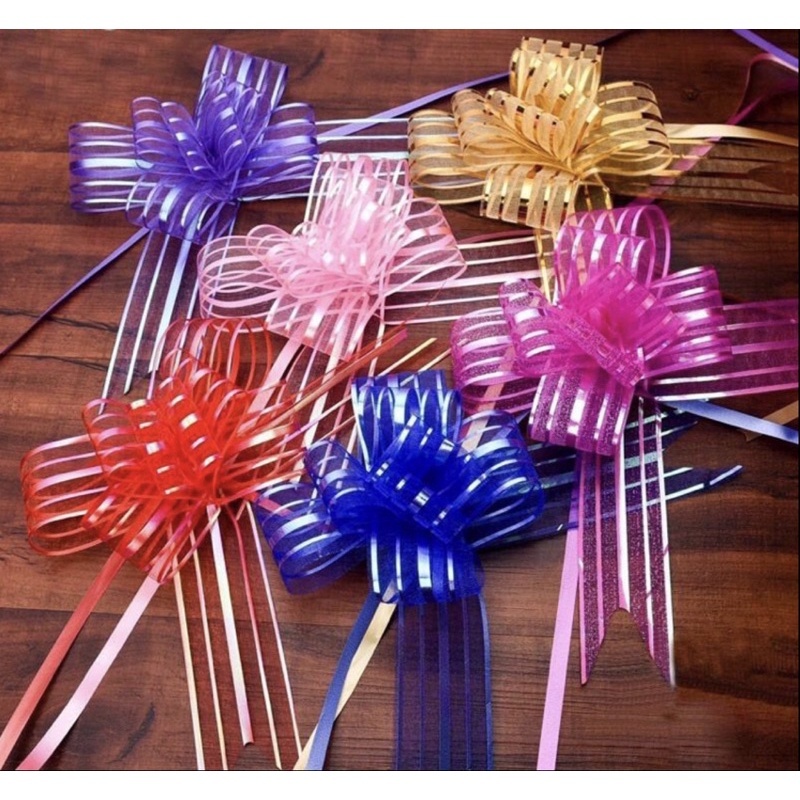 

Pita Tarik | Pita Kado | Pita Serut 32mm ORGANDI PELANGI isi 10 Pita
