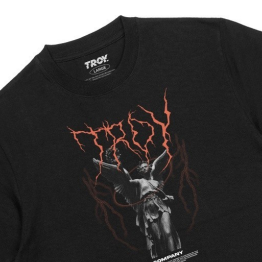 Troy Company Tshirt Black Archangel Michael - Kaos Pria Lengan Pendek Hitam MT 2099