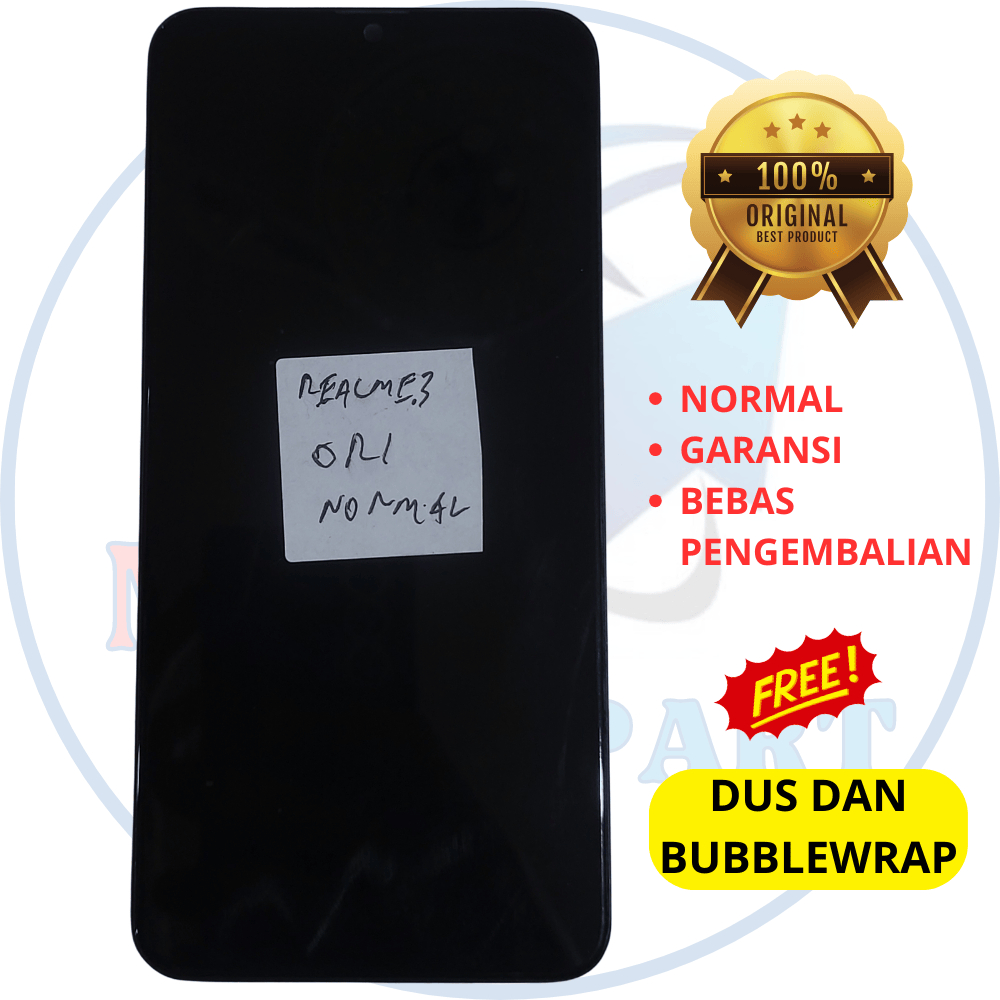 lcd realme 3 ori copotan - fullset plus frame